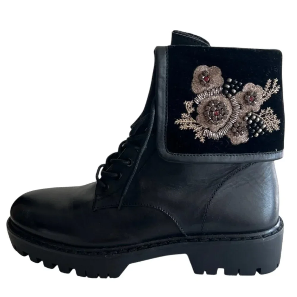 Zara black embroidered